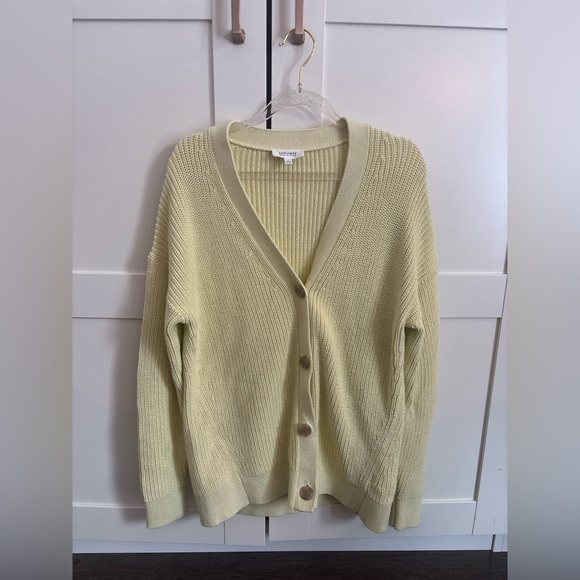 Haven Well Within Shaker Cardigan in Butter Yellow Organic Cotton Size Small - Picture 2 of 5